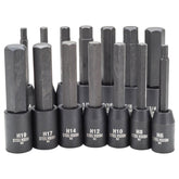 14 Piece 1/2 inch Drive SAE & Metric Hex Bit Socket Set - 58119